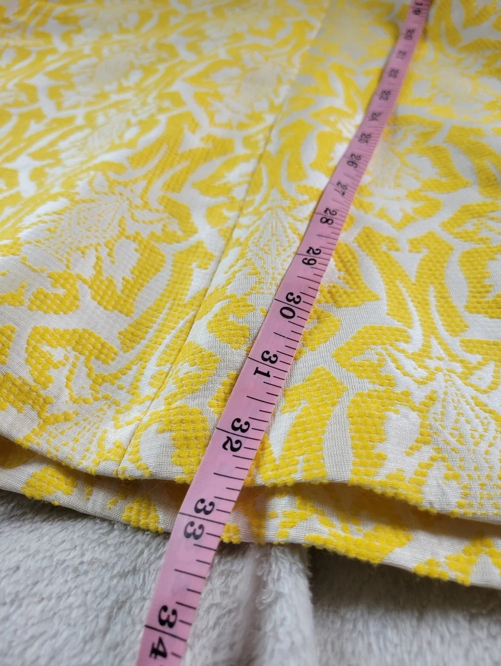✨️HP✨️Minuet | Yellow/White Damask Sleeveless Brocade Fit & Flare Dress (SIZE S) - Picture 12 of 15